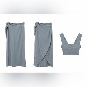 Reformation Gray Skirt Set